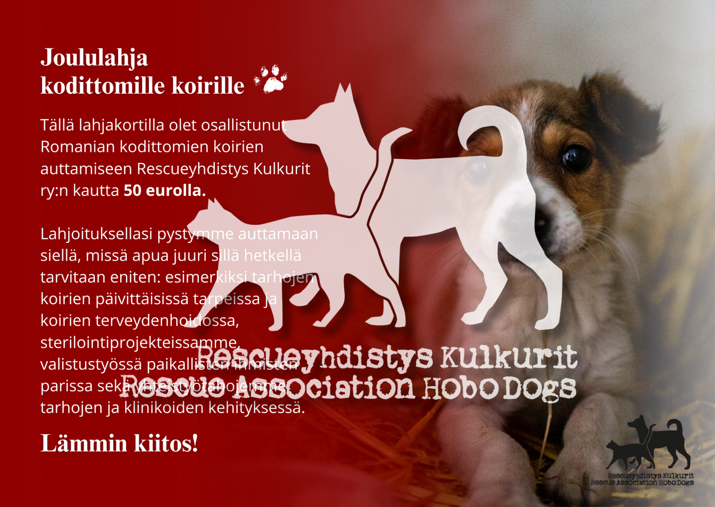 DIGITAALINEN LATAUS: joulun eettinen lahjakortti 50€