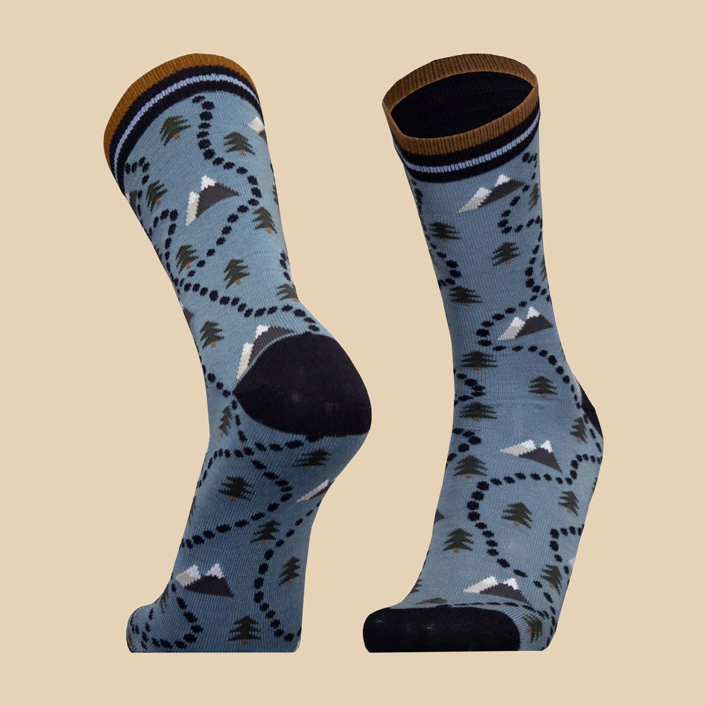 Polku siniset merinovilla-sukat