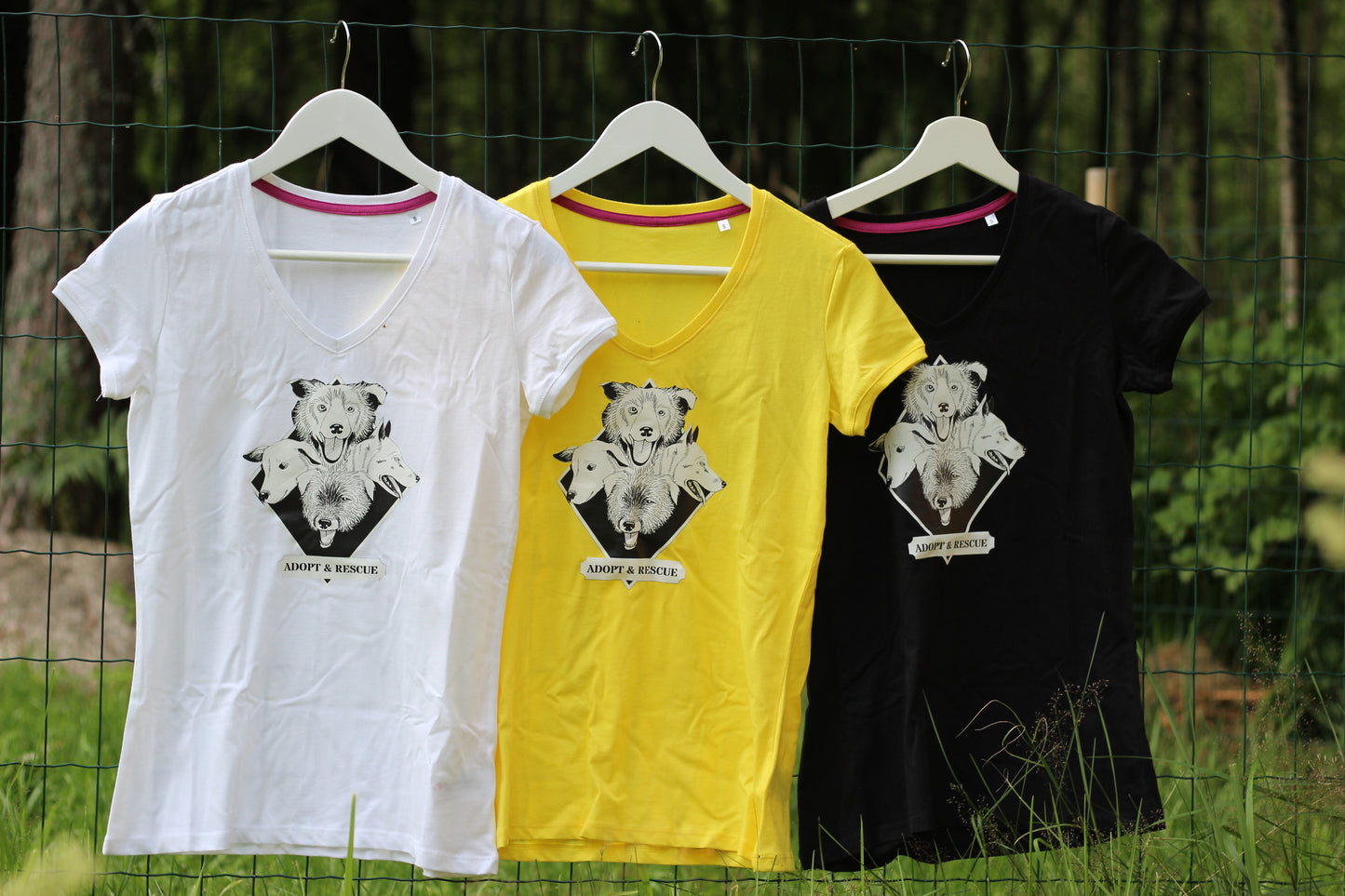 Adopt & Rescue T-paita, valkoinen ladyfit