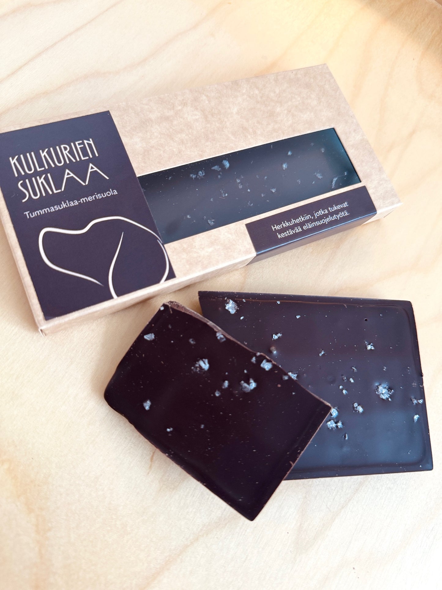 Kulkurien tummasuklaa merisuolalla