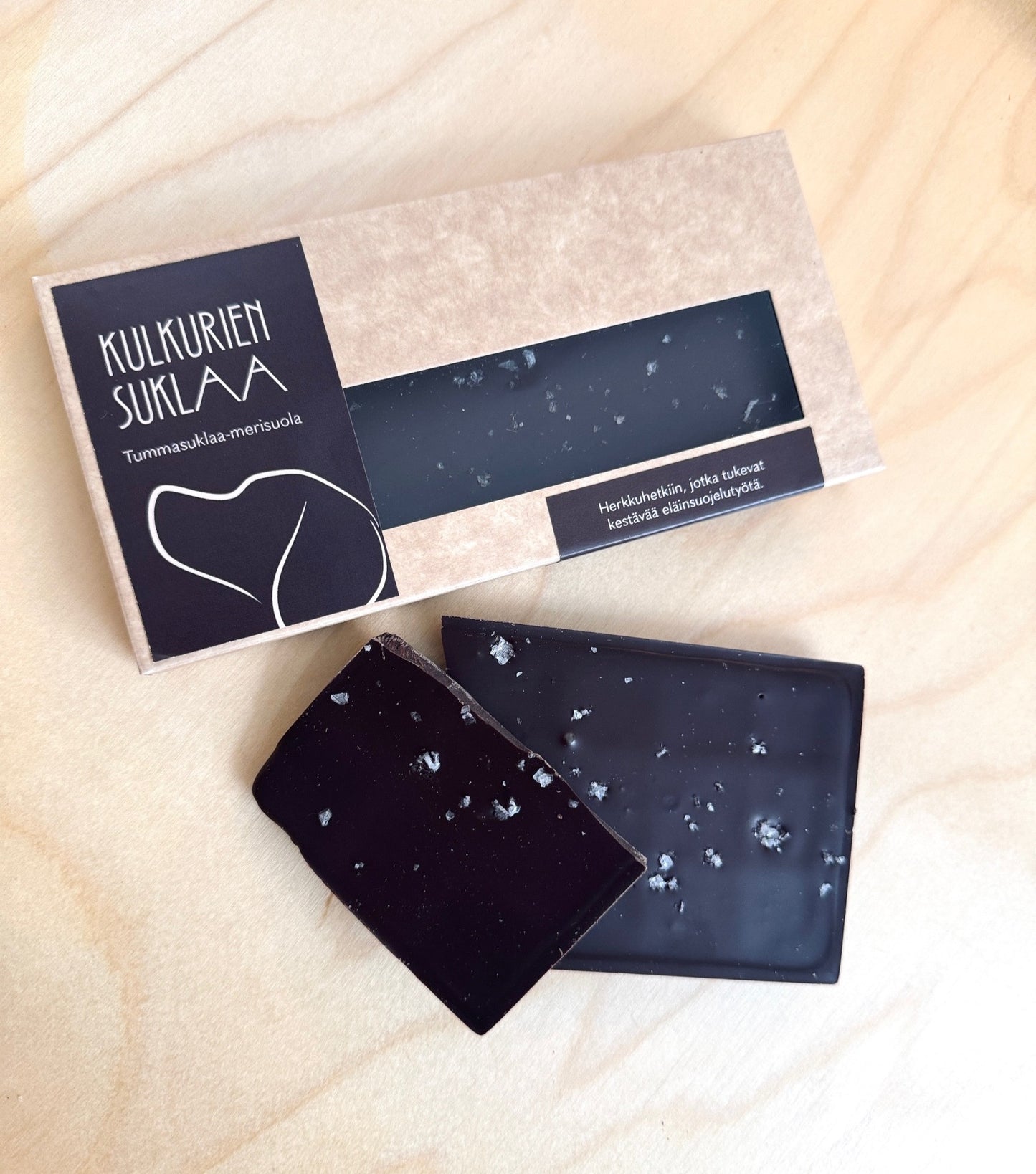 Kulkurien tummasuklaa merisuolalla