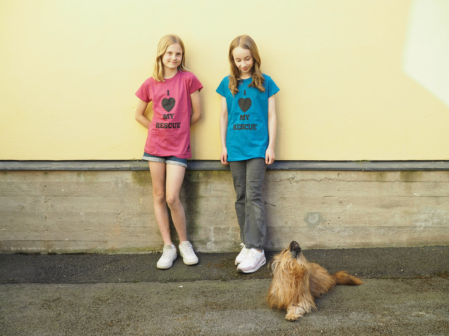 I Love My Rescue T-paita, fuksia ladyfit