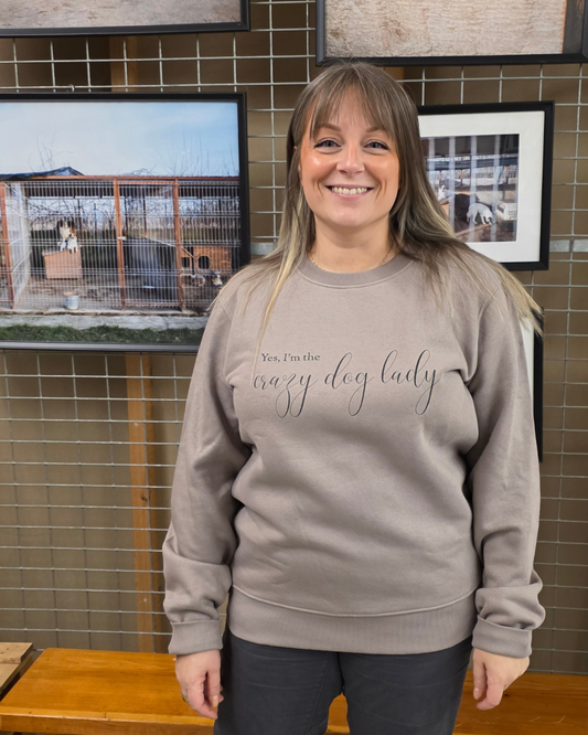 Collegepaita - Yes, I’m the Crazy Dog Lady, beige