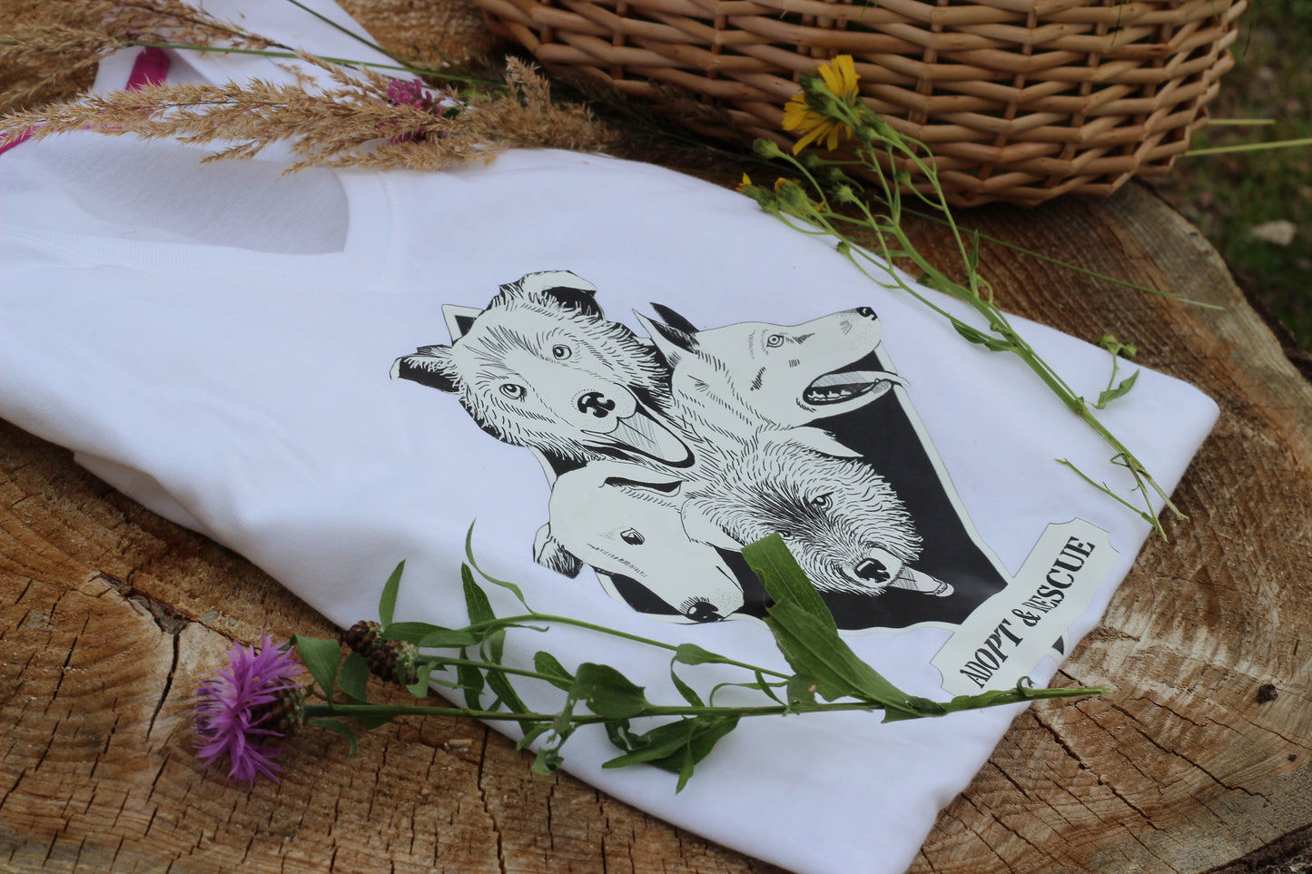 Adopt & Rescue T-paita, valkoinen ladyfit