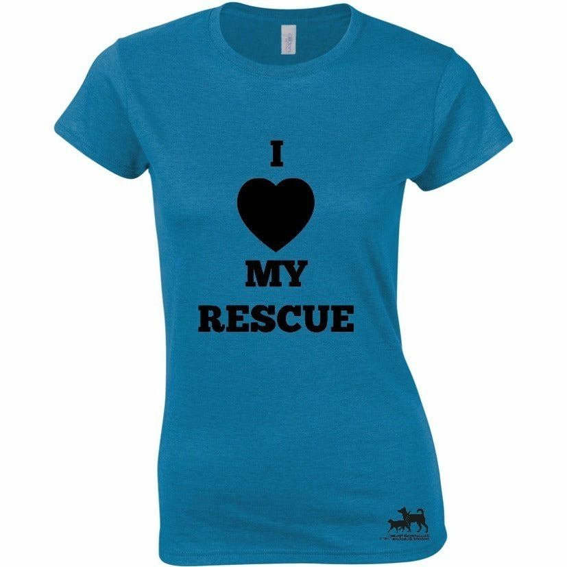 I Love My Rescue T-paita, turkoosi ladyfit